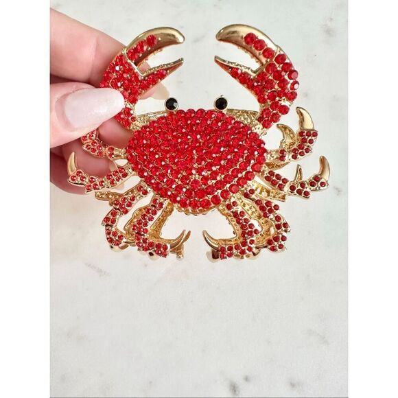Crab Mini Hair Claw – Coucou Suzette Rhinestone encrusted crab hair claw